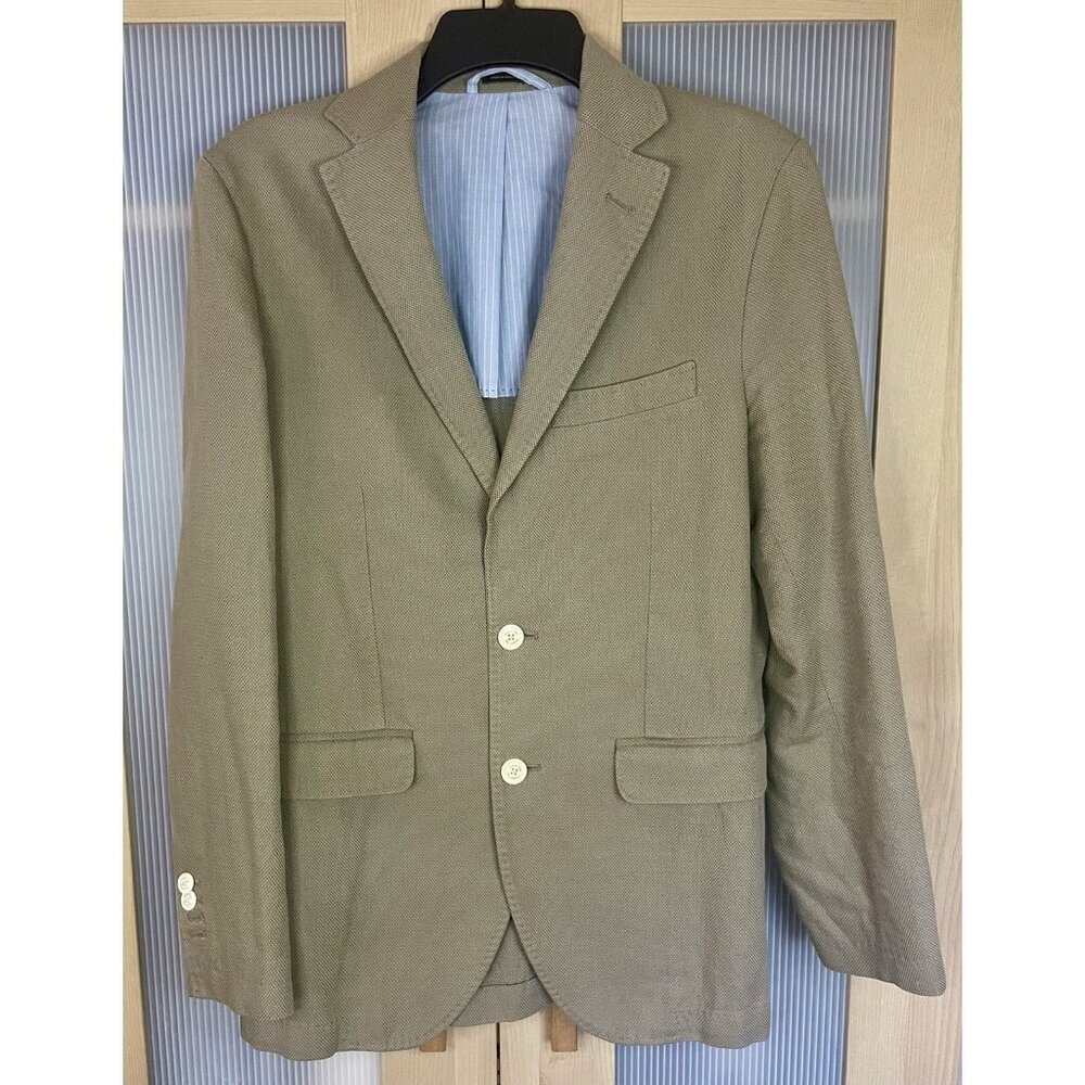 MASSIMO DUTTI Blazer‎ Men's US 36 EU 46 Cotton Linen Casual Career Jacket Preppy